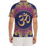 Boho Om Mandala Print Men's Short Sleeve Rash Guard