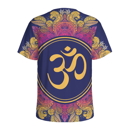 Boho Om Mandala Print Men's Sports T-Shirt