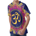 Boho Om Mandala Print Men's Velvet T-Shirt