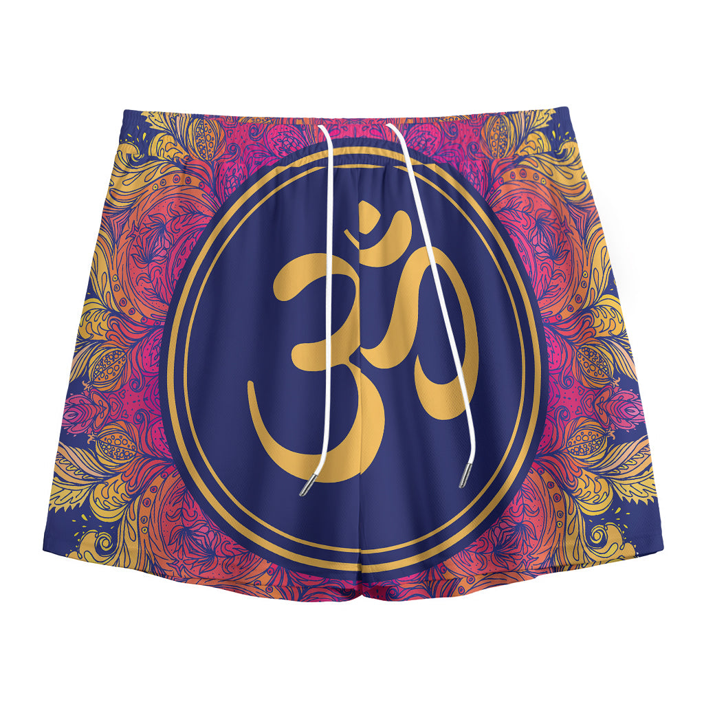 Boho Om Mandala Print Mesh Shorts
