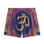 Boho Om Mandala Print Mesh Shorts