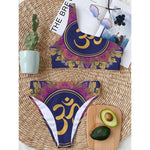 Boho Om Mandala Print One Shoulder Bikini Top