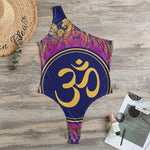 Boho Om Mandala Print One Shoulder Bodysuit