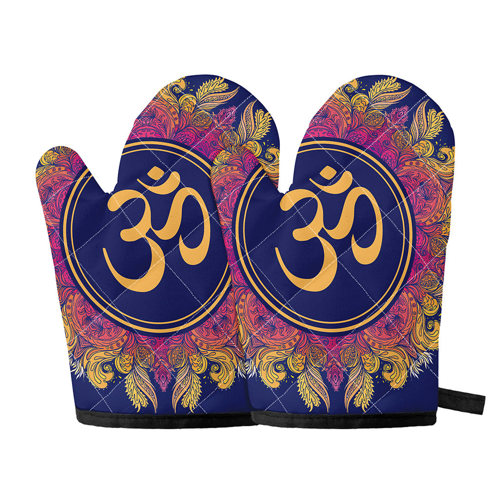Boho Om Mandala Print Oven Mitts