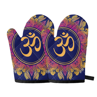 Boho Om Mandala Print Oven Mitts