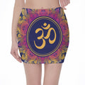 Boho Om Mandala Print Pencil Mini Skirt