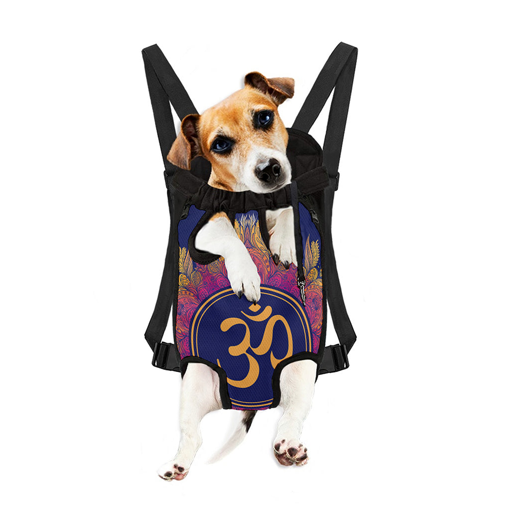 Boho Om Mandala Print Pet Carrier Backpack