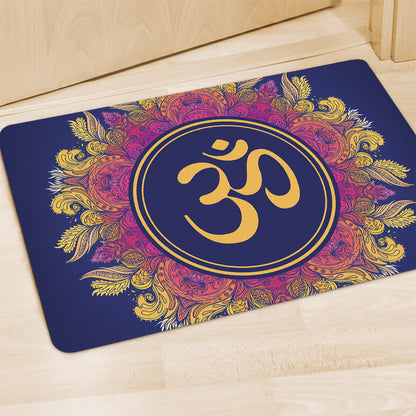 Boho Om Mandala Print Polyester Doormat