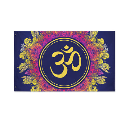 Boho Om Mandala Print Polyester Flag