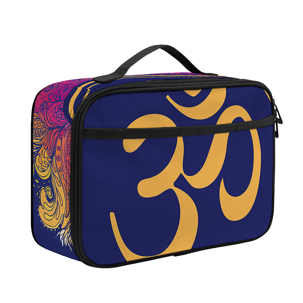 Boho Om Mandala Print Portable Lunch Bag