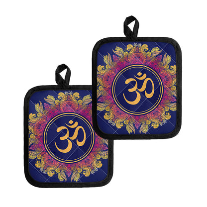 Boho Om Mandala Print Pot Holders