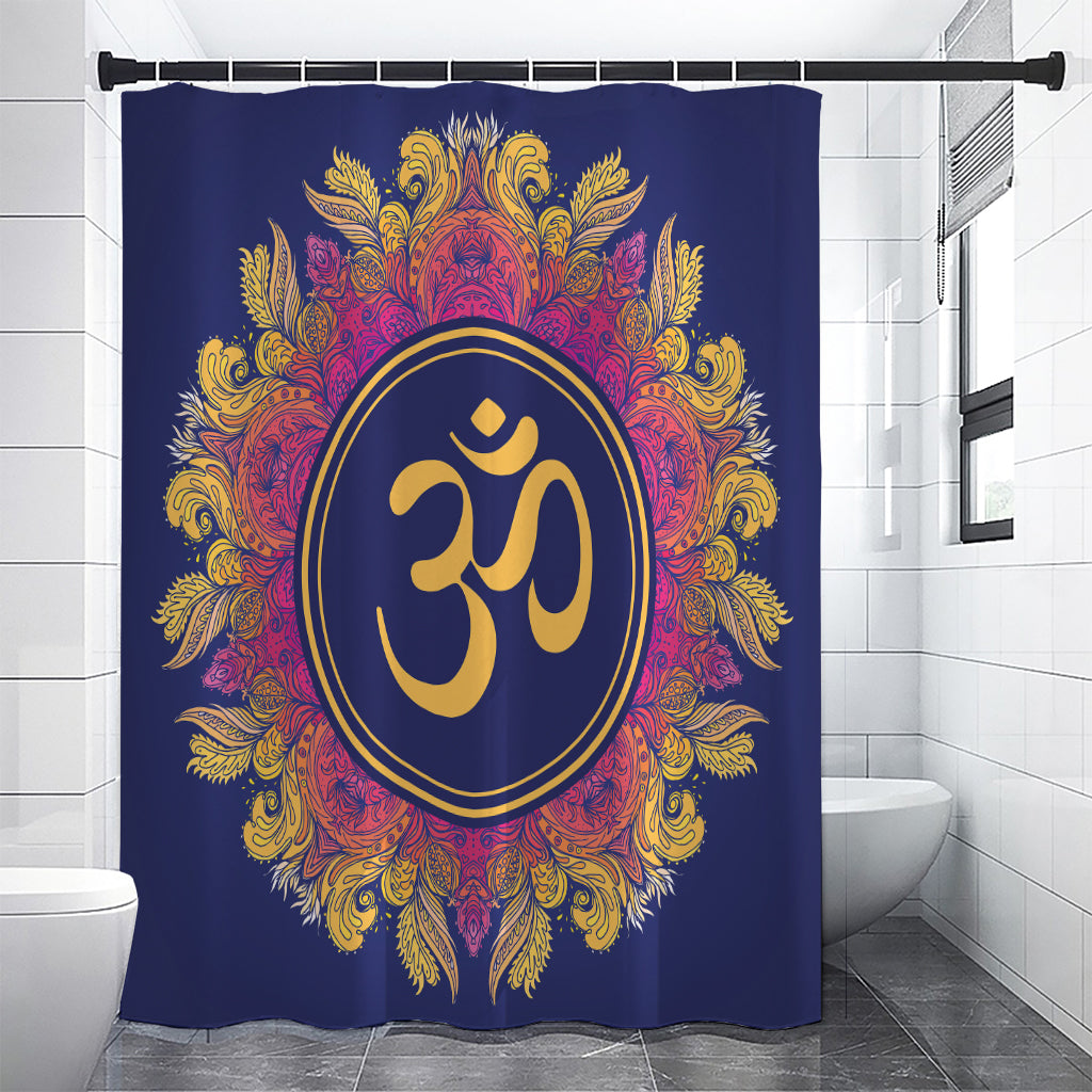 Boho Om Mandala Print Premium Shower Curtain