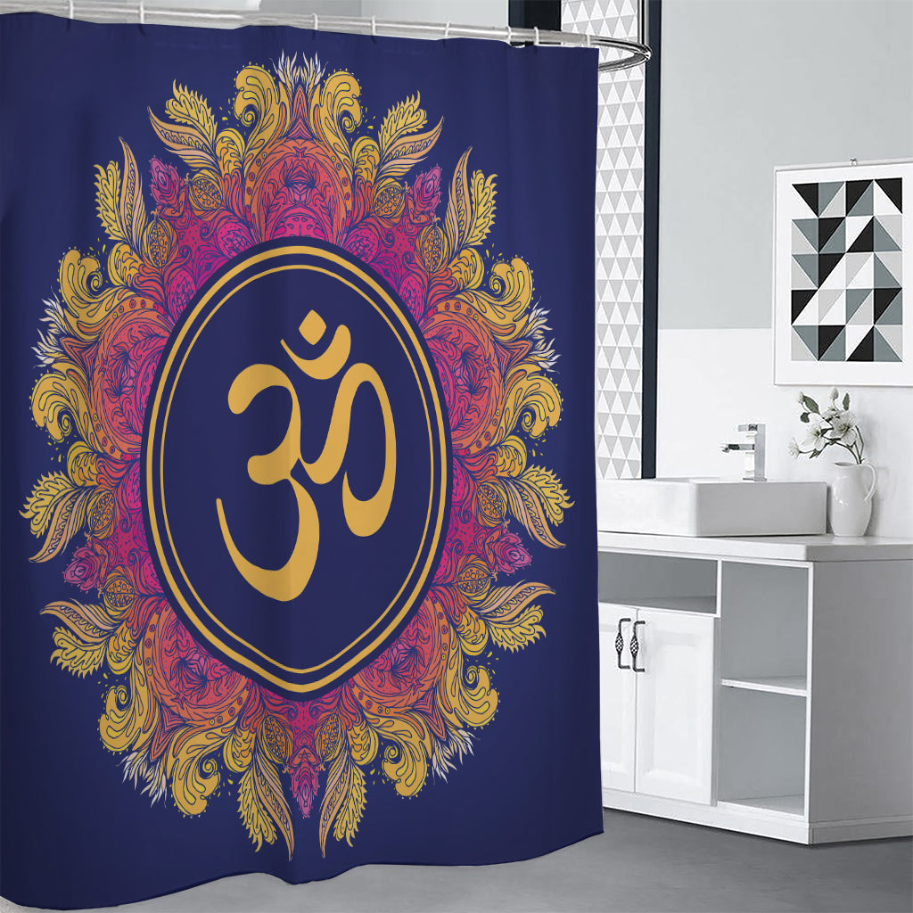 Boho Om Mandala Print Premium Shower Curtain