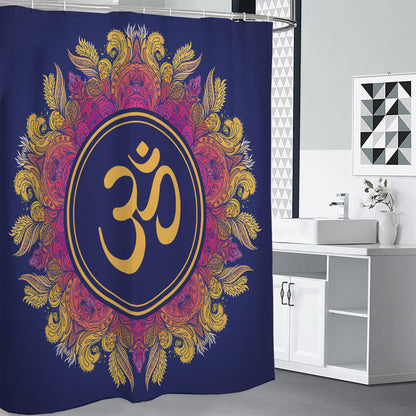 Boho Om Mandala Print Premium Shower Curtain