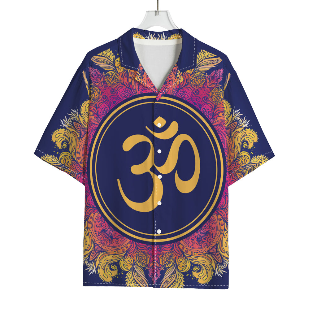 Boho Om Mandala Print Rayon Hawaiian Shirt