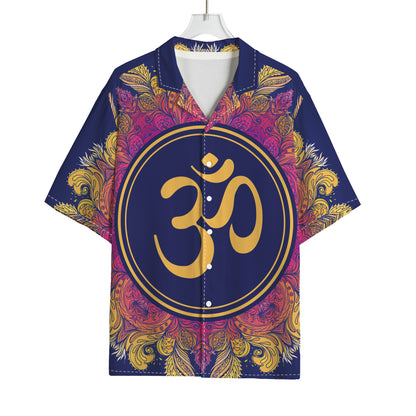 Boho Om Mandala Print Rayon Hawaiian Shirt