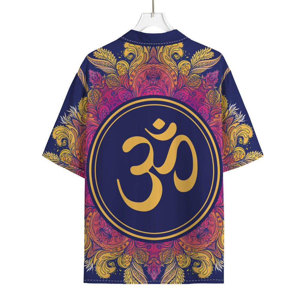 Boho Om Mandala Print Rayon Hawaiian Shirt