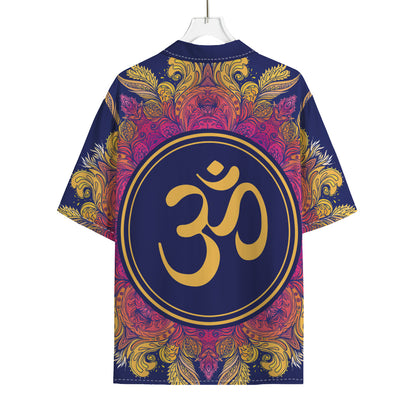 Boho Om Mandala Print Rayon Hawaiian Shirt