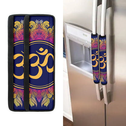 Boho Om Mandala Print Refrigerator Handle Covers