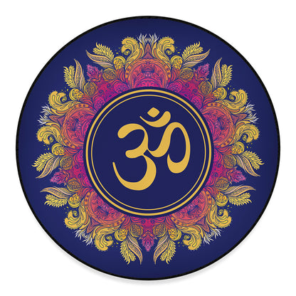 Boho Om Mandala Print Round Floor Mat