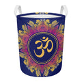 Boho Om Mandala Print Round Laundry Basket