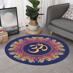 Boho Om Mandala Print Round Rug