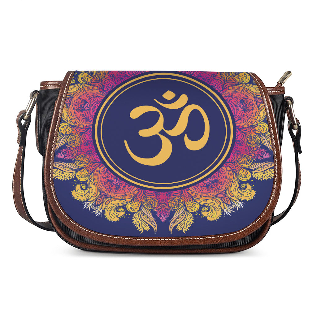 Boho Om Mandala Print Saddle Bag