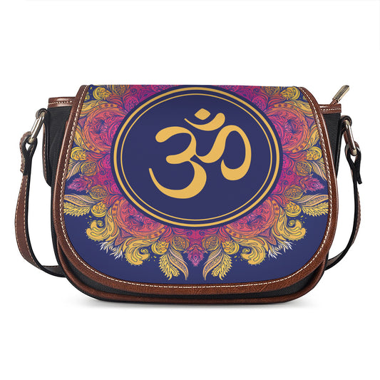 Boho Om Mandala Print Saddle Bag