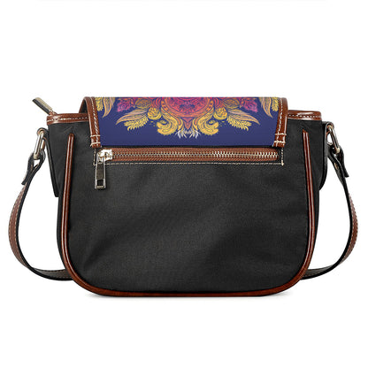Boho Om Mandala Print Saddle Bag