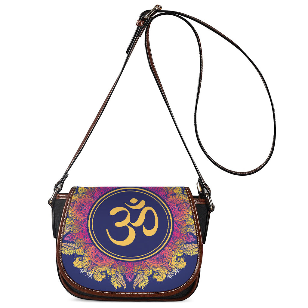 Boho Om Mandala Print Saddle Bag