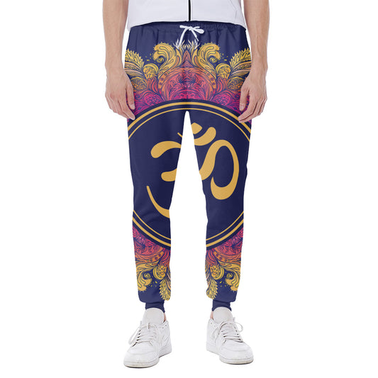 Boho Om Mandala Print Scuba Joggers