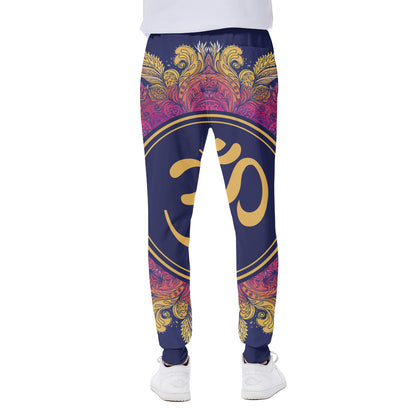 Boho Om Mandala Print Scuba Joggers