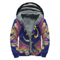 Boho Om Mandala Print Sherpa Lined Zip Up Hoodie