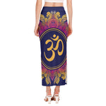 Boho Om Mandala Print Side Slit Maxi Skirt