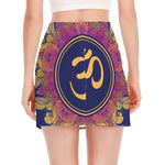 Boho Om Mandala Print Side Slit Mini Skirt
