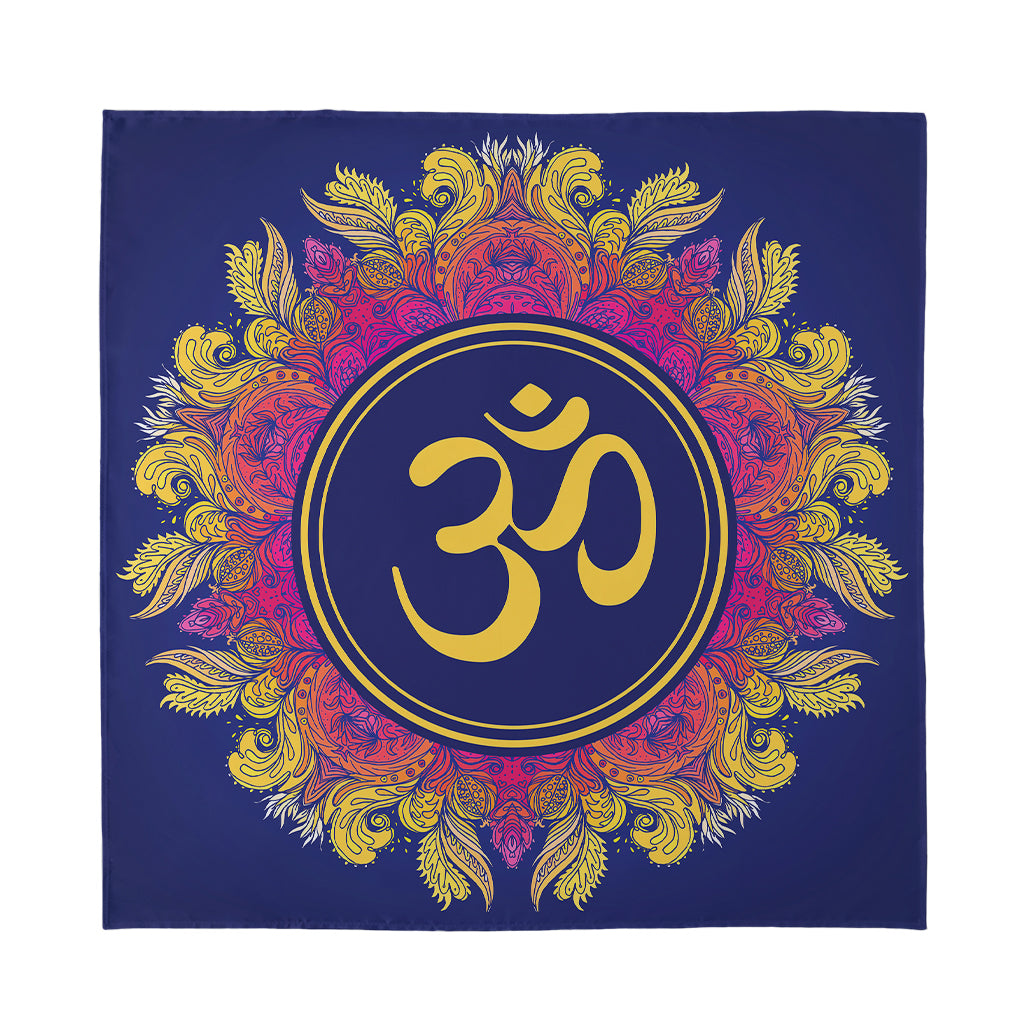 Boho Om Mandala Print Silk Bandana