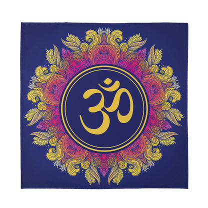 Boho Om Mandala Print Silk Bandana