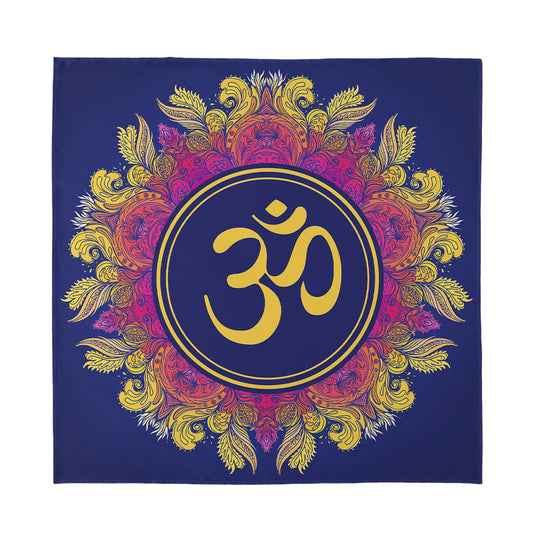 Boho Om Mandala Print Silk Bandana