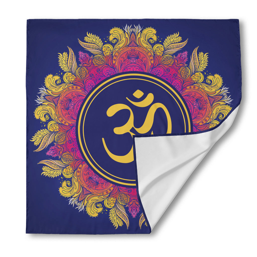 Boho Om Mandala Print Silk Bandana
