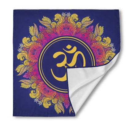 Boho Om Mandala Print Silk Bandana