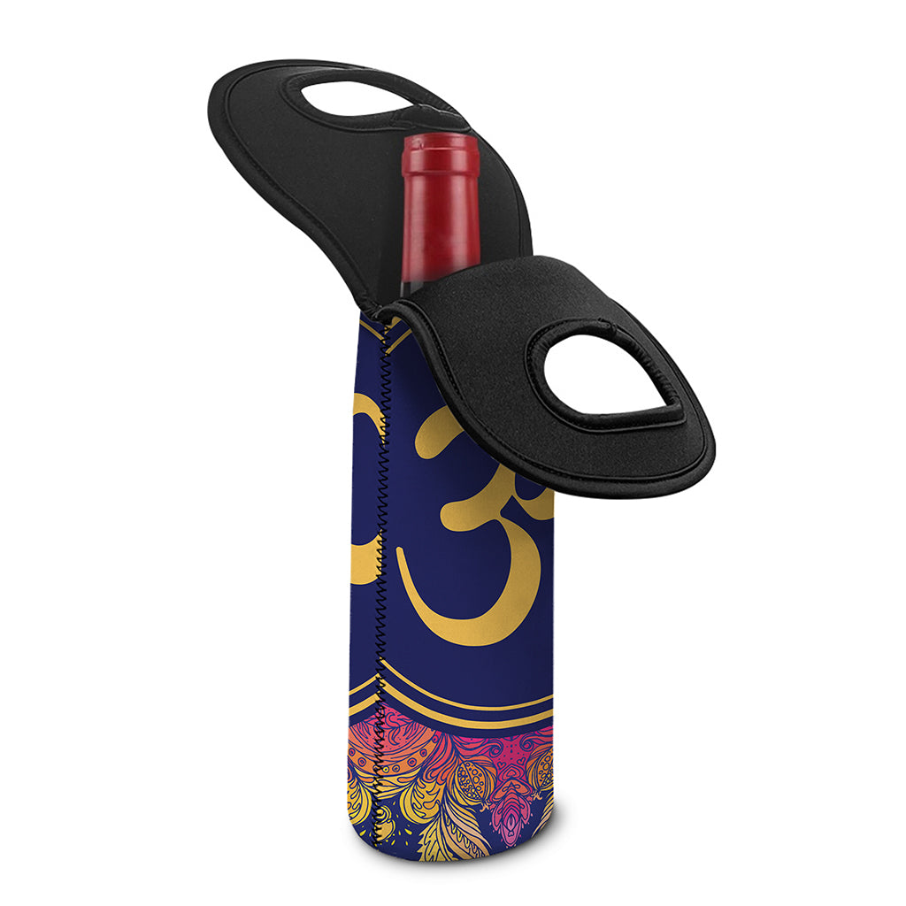 Boho Om Mandala Print Single Neoprene Wine Tote