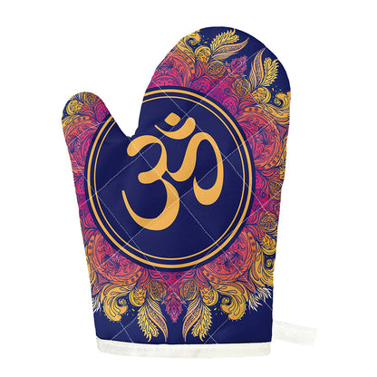Boho Om Mandala Print Single Oven Mitt