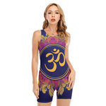 Boho Om Mandala Print Sleeveless One Piece Swimsuit