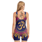 Boho Om Mandala Print Sleeveless One Piece Swimsuit