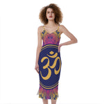 Boho Om Mandala Print Slim Fit Midi Cami Dress