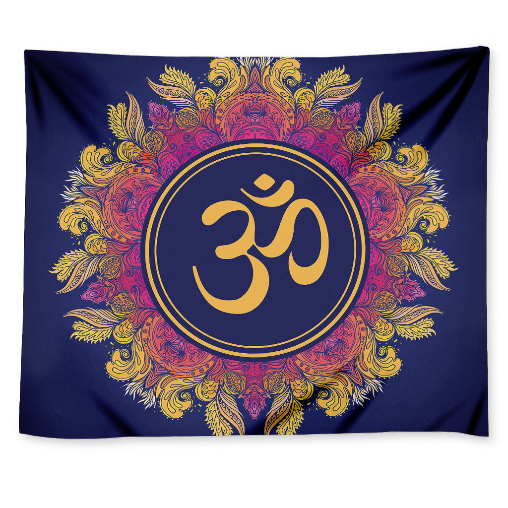 Boho Om Mandala Print Tapestry