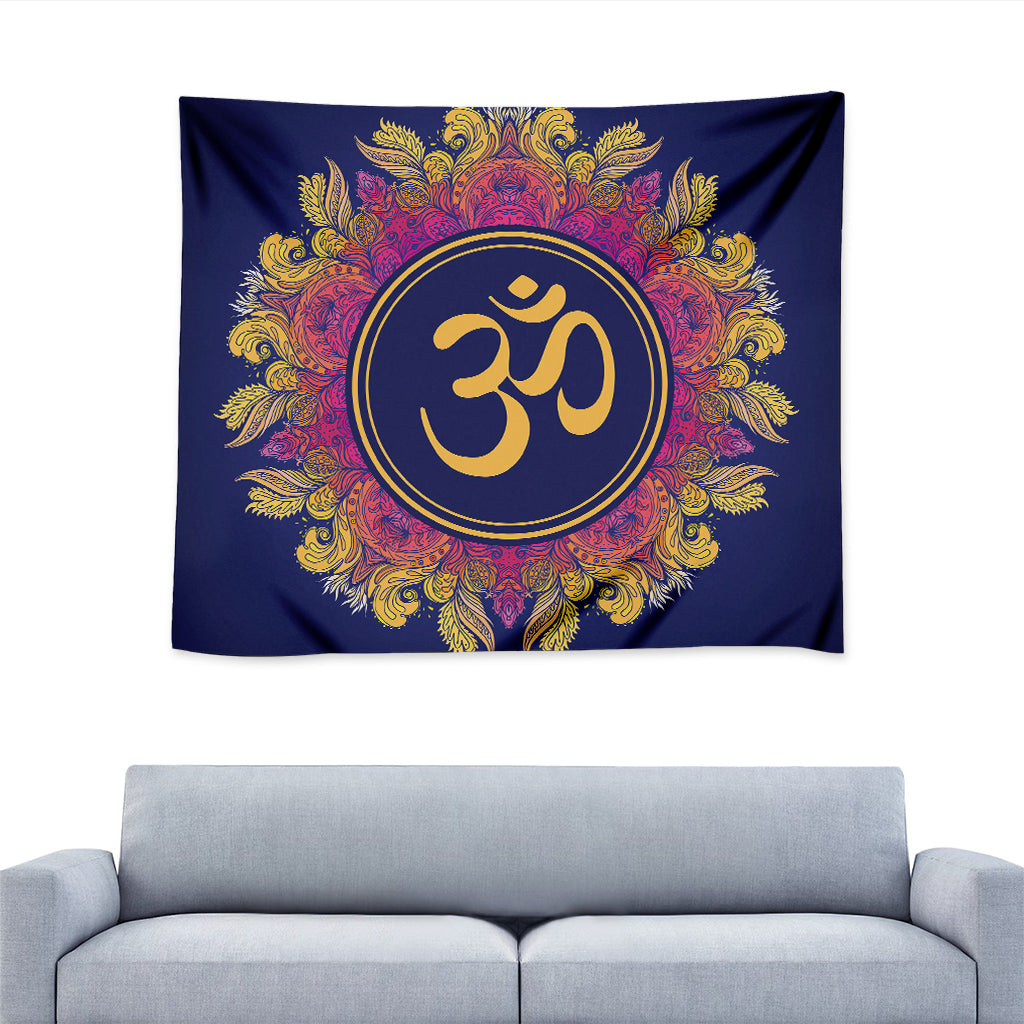 Boho Om Mandala Print Tapestry