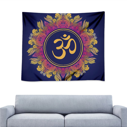 Boho Om Mandala Print Tapestry