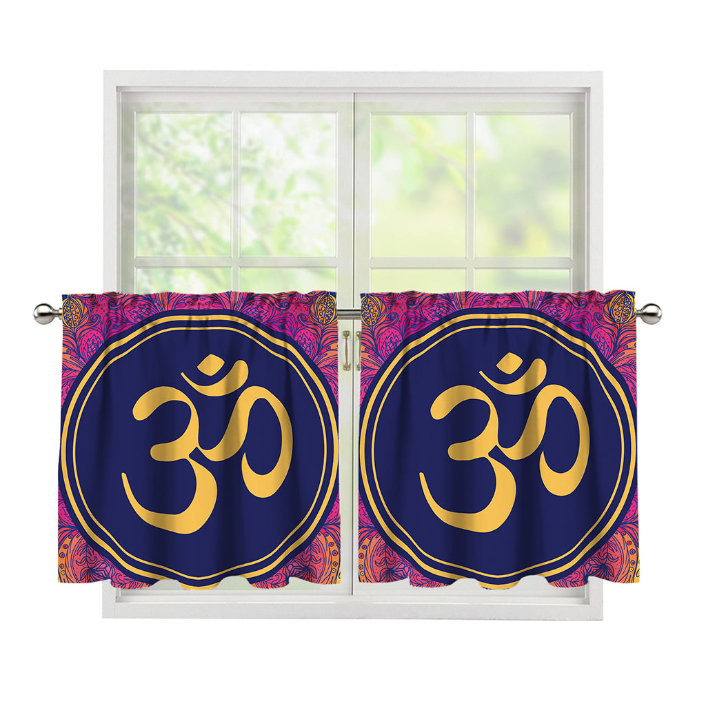 Boho Om Mandala Print Tier Curtains