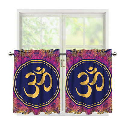 Boho Om Mandala Print Tier Curtains
